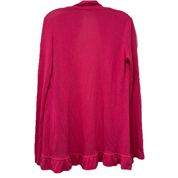 Lilly Pulitzer Womens Cardigan Sweater Pink Ruffle Open Front Long Sleeve Small‎ - Picture 2 of 4